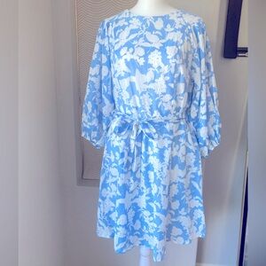 Blue and white floral dress NWT
